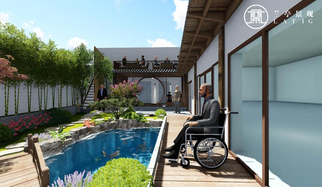 青島養老院庭院設計方案-養老院景觀設計