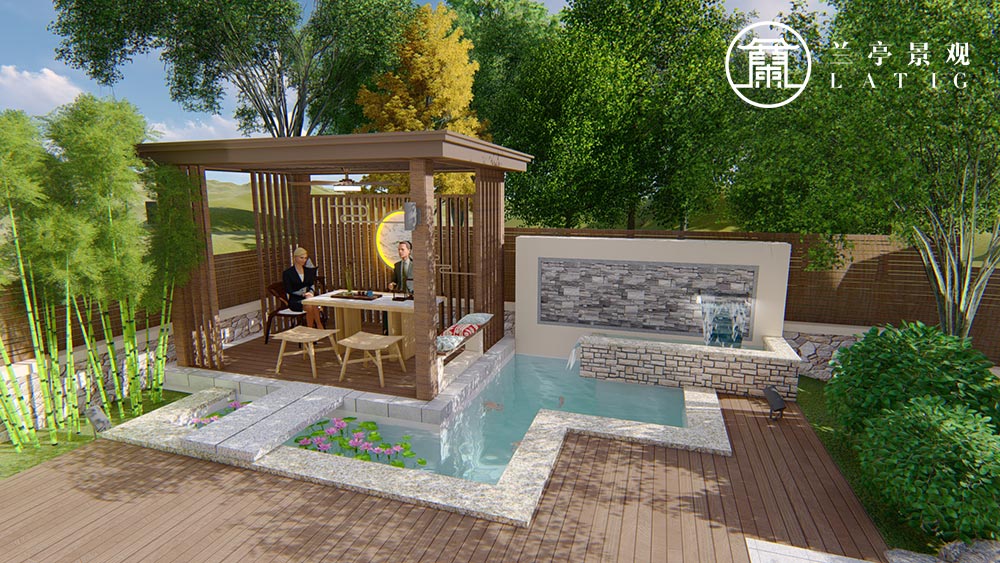 青島別墅花園設計-石灣山莊41#別墅庭院設計